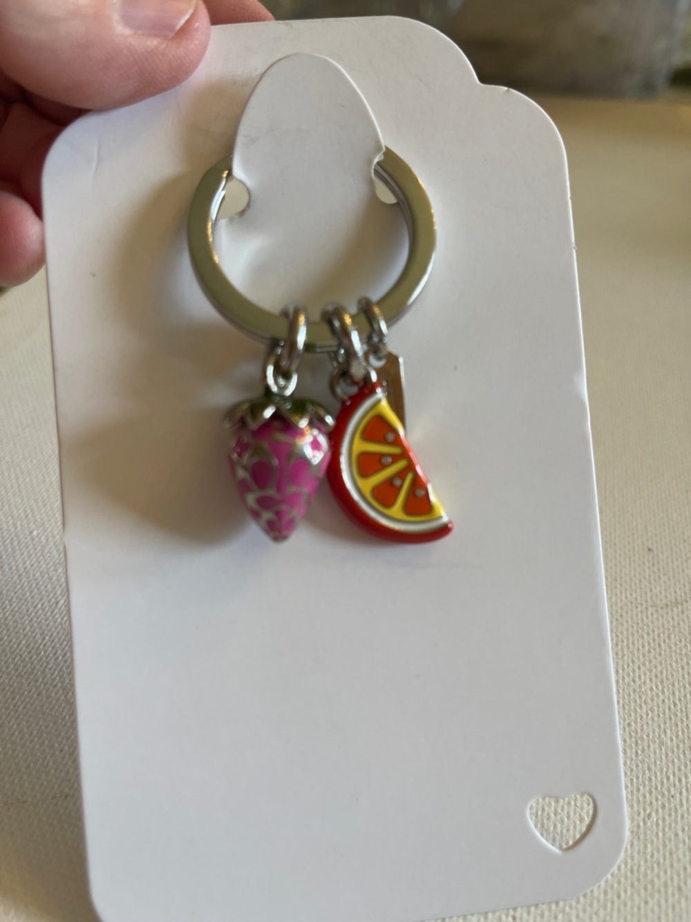 Coach Fruit Charm Keychain with Strawberry & Orange Slice Charms and Coach Pen - Picture 7 of 9